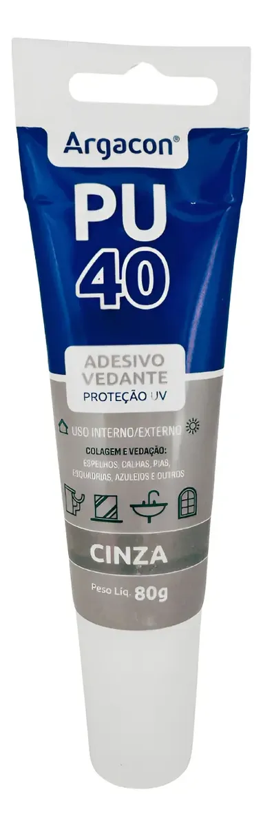 ADESIVO SELANTE PU40 CINZA 80G ARGACON