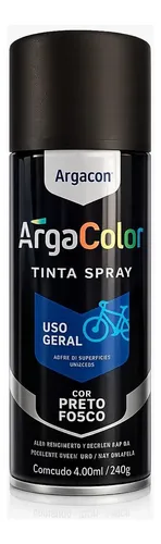 TINTA SPRAY  GERAL 400ML/240G PRETO FOSCO ARGACON
