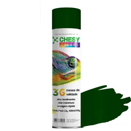 TINTA SPRAY GERAL 400ML/210G VERDE ESCURO CHESY