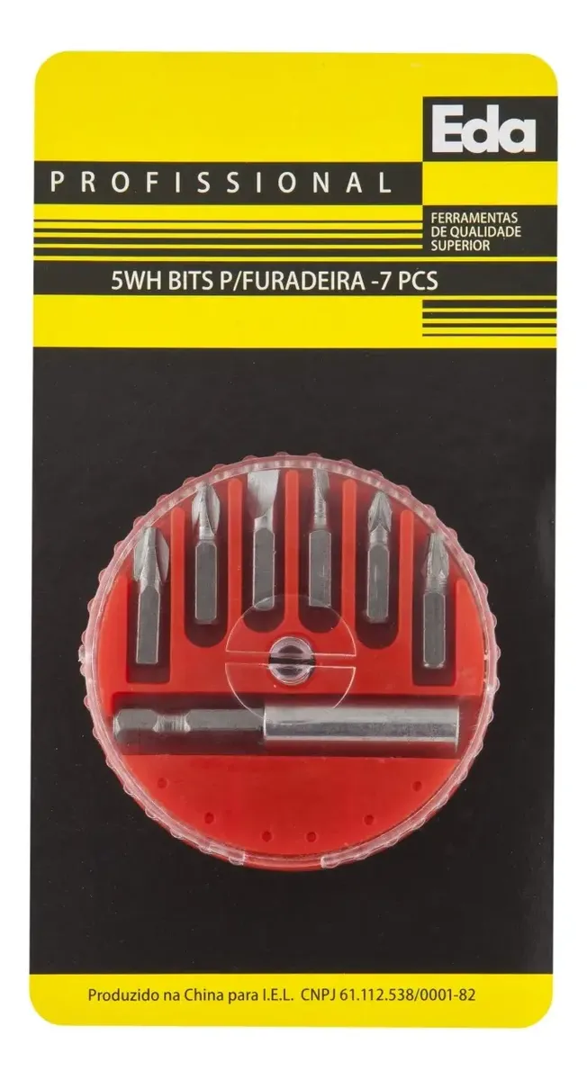 BITS P/FURADEIRA C/7PCS + ALONGADOR EDA