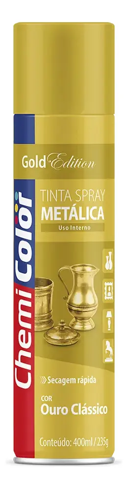 TINTA SPRAY METALICA 400ML OURO CHEMICOLOR