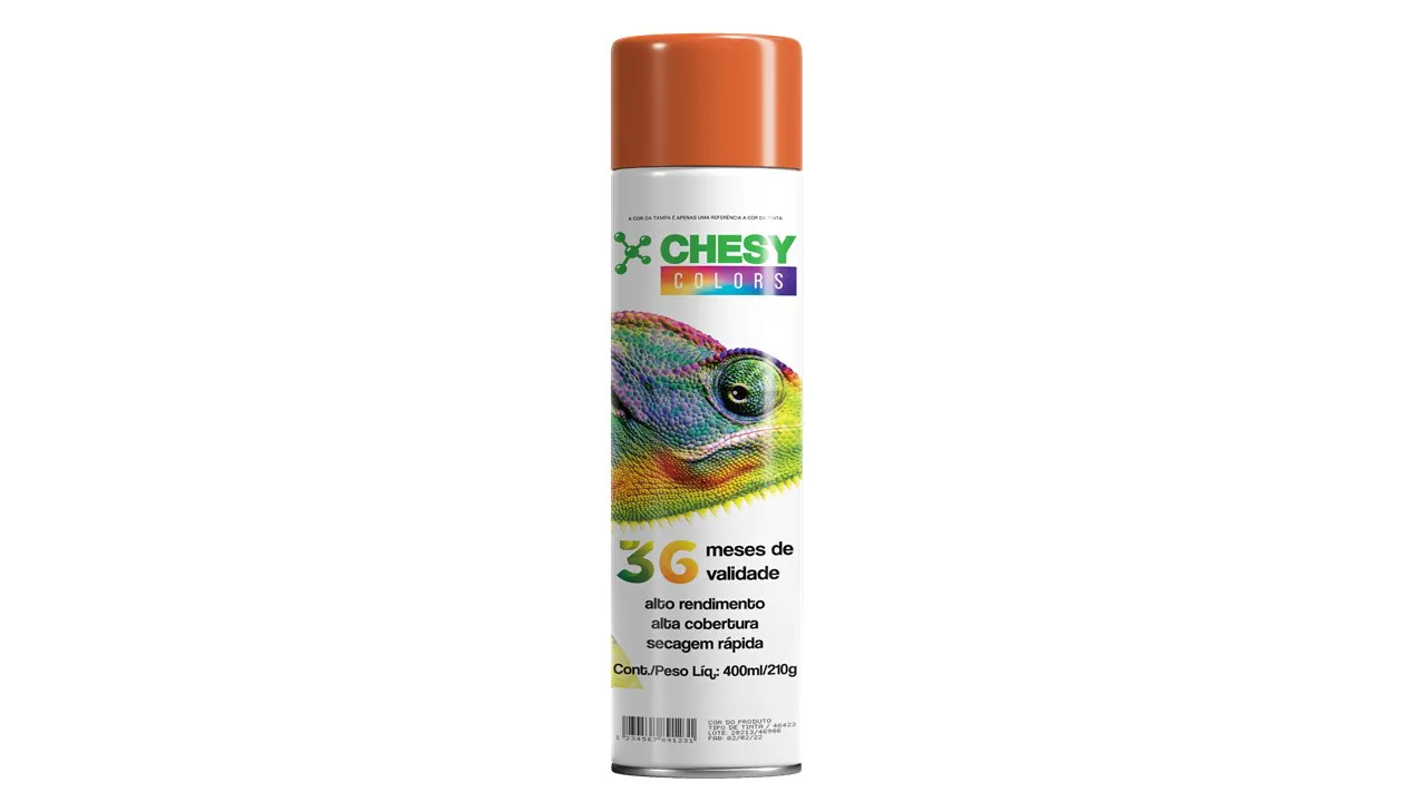 TINTA SPRAY GERAL 400ML/210G LARANJA CHESY