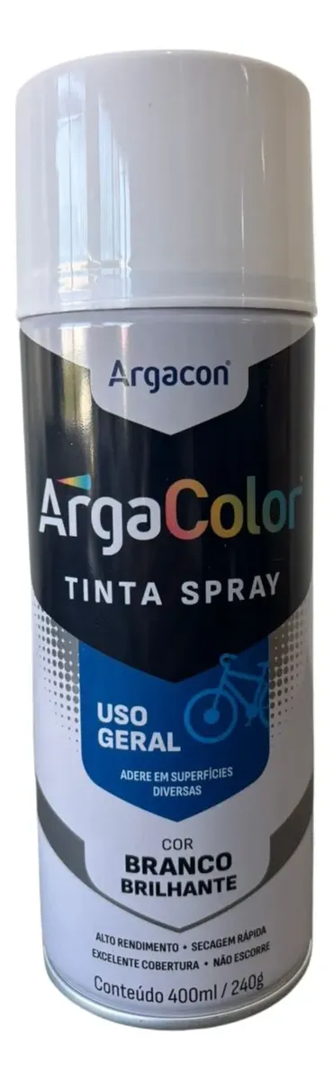 TINTA SPRAY GERAL 400ML/240G BRANCO BRILHANTE ARGACON