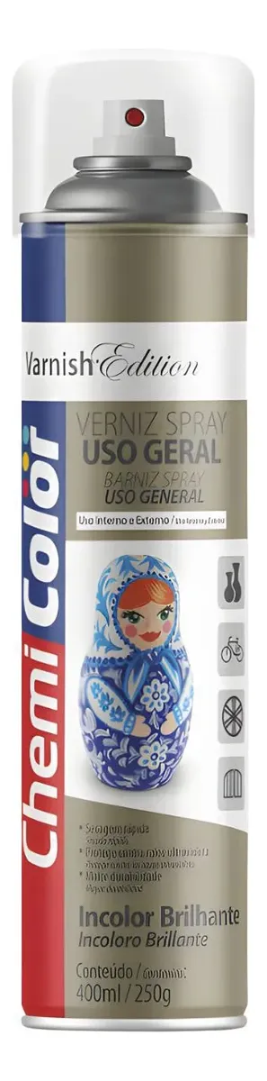 TINTA SPRAY GERAL 400ML VERNIZ CHEMICOLOR