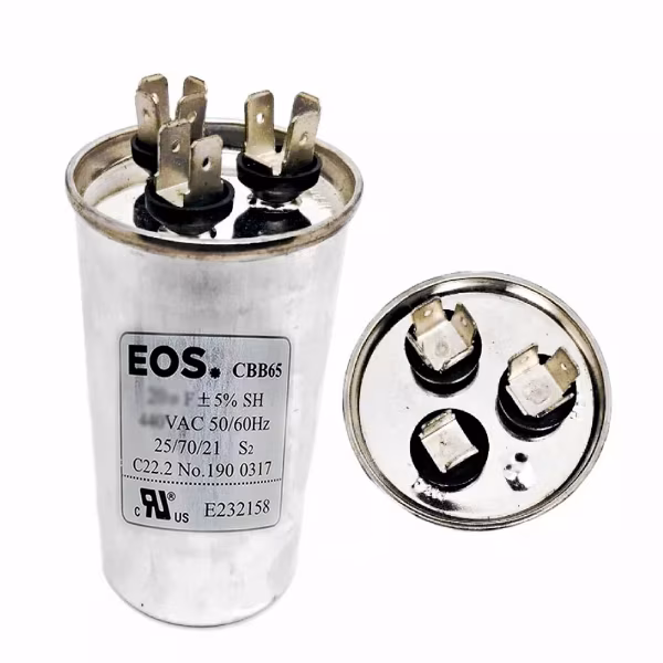 CAPACITOR DUPLO 60+2,5 MFD 440V C/TERMINAL 50X105 ALUMINIO EOS - 60+2,5 MFD 440V C/TERM (CEST)