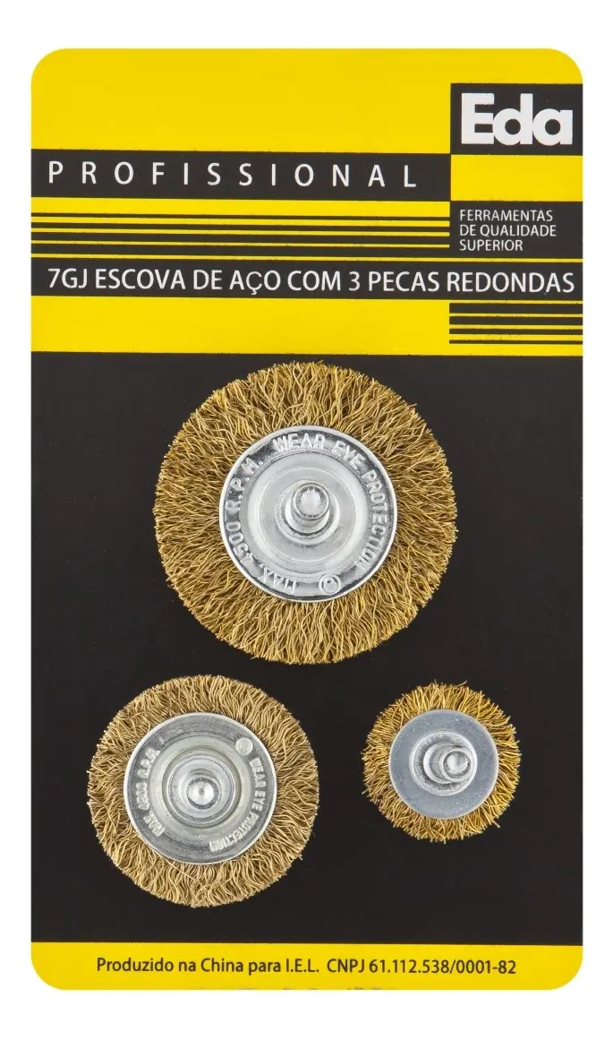 KIT ESCOVA DE ACO C/3PCS   EDA