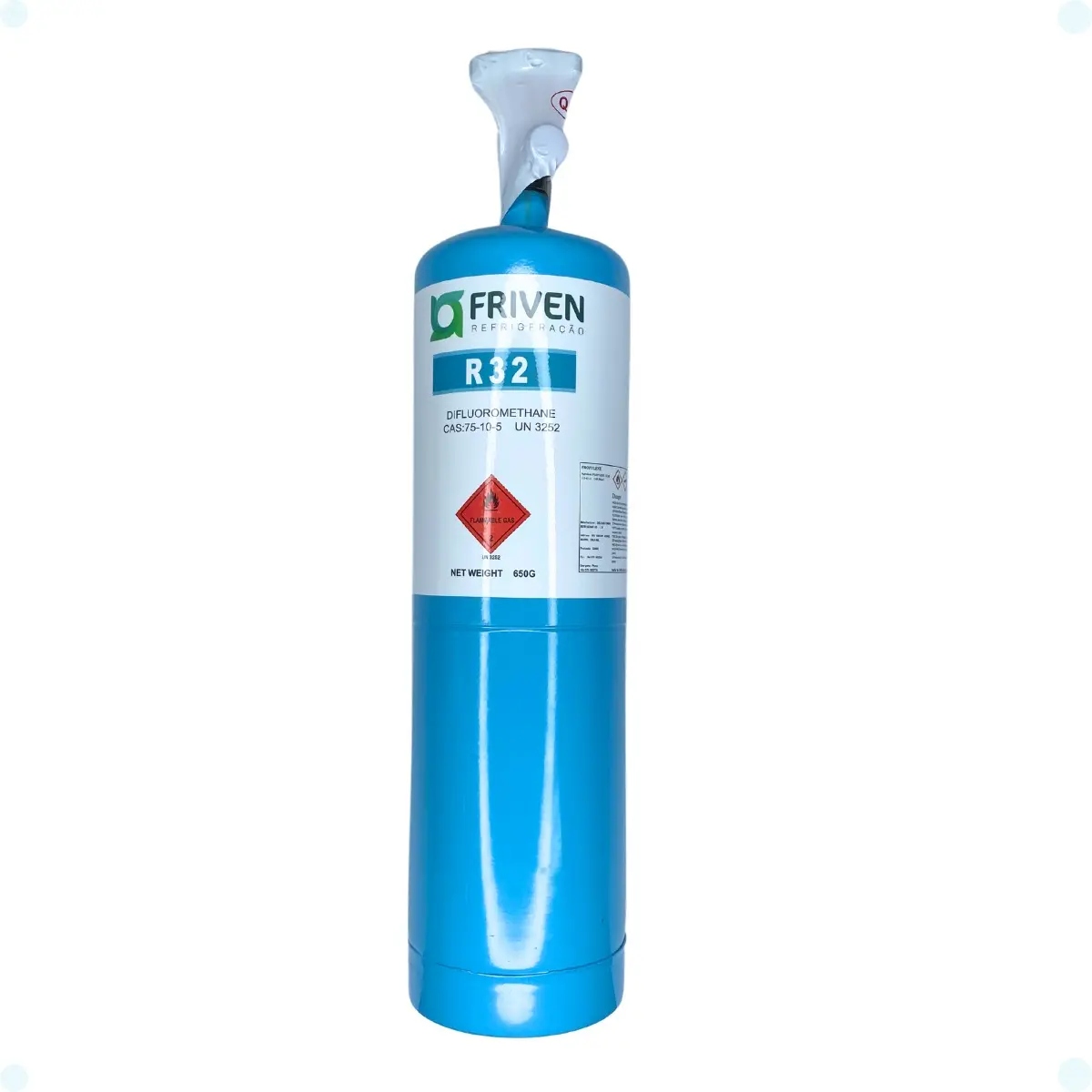 GAS R32 DESCARTAVEL C/ VALVULA 650g Friven