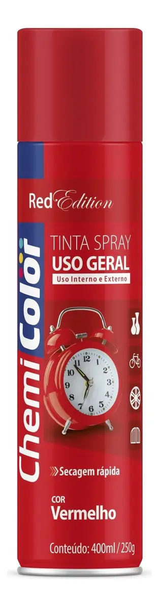 TINTA SPRAY GERAL 400ML VERMELHO CHEMICOLOR