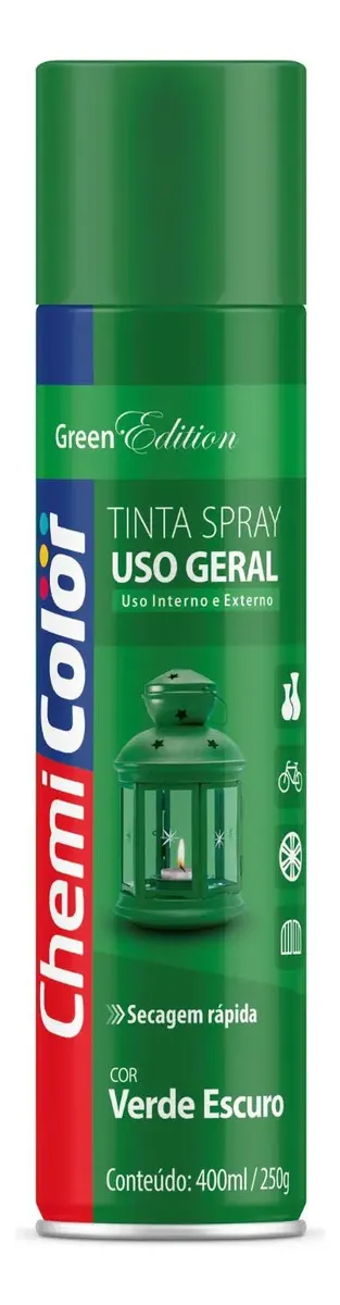 TINTA SPRAY GERAL 400ML VERDE ESCURO CHEMICOLOR