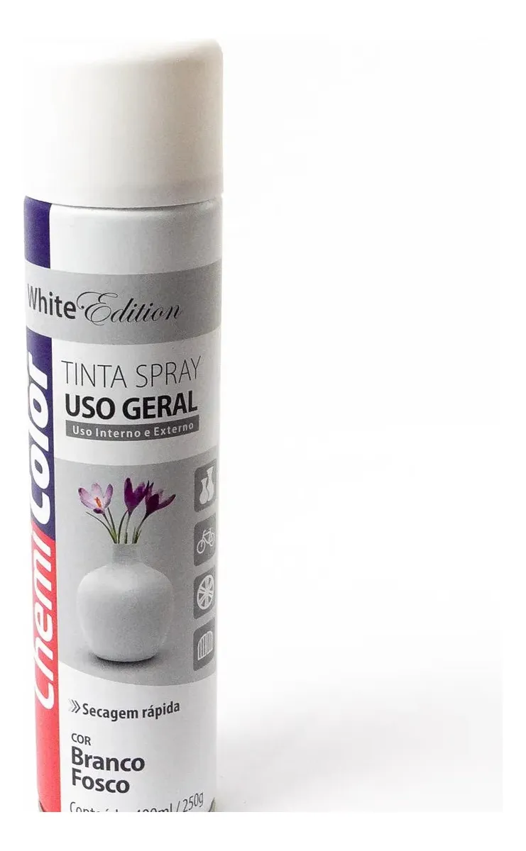 TINTA SPRAY GERAL 400ML BRANCO FOSCO CHEMICOLOR