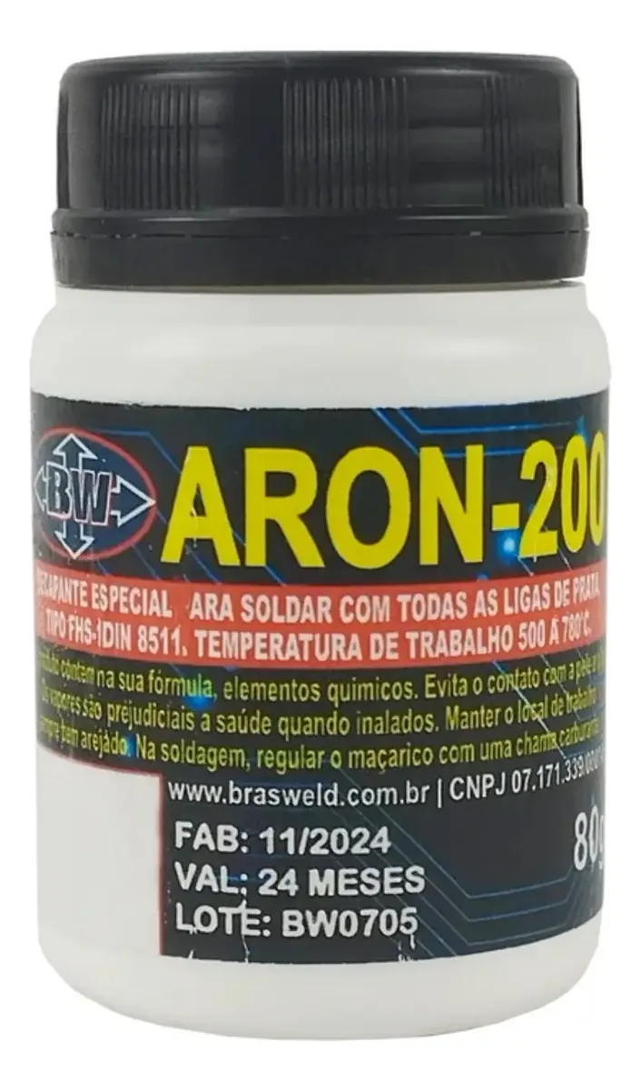 FLUXO SOLDA PRATA 80G BRASWELD  ARON200