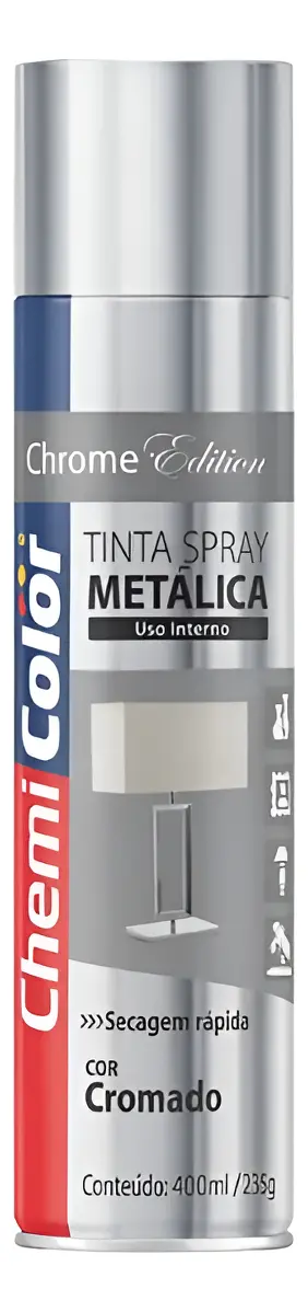 TINTA SPRAY METALICA 400ML CROMADO CHEMICOLOR
