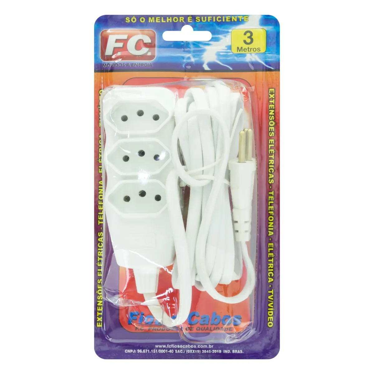 EXTENSAO  3M  TRIPLA  SACO  FC