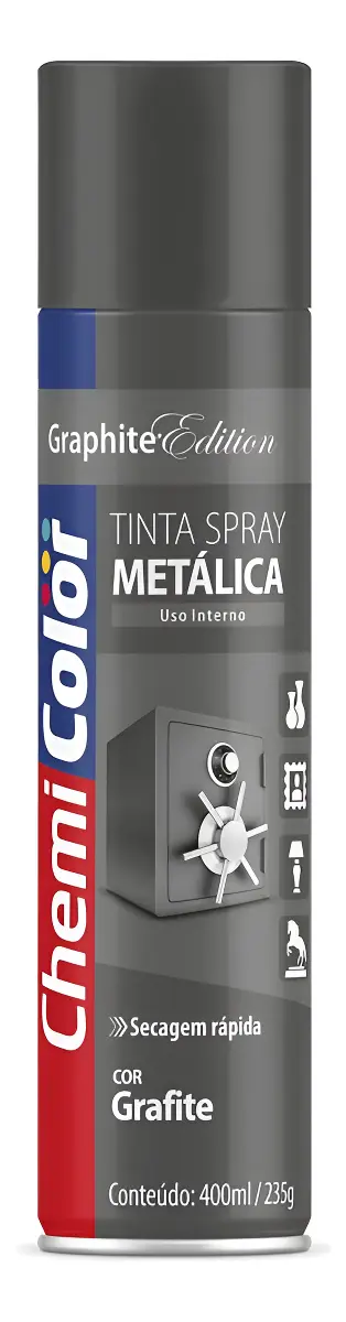 TINTA SPRAY METALICA 400ML GRAFITE CHEMICOLOR