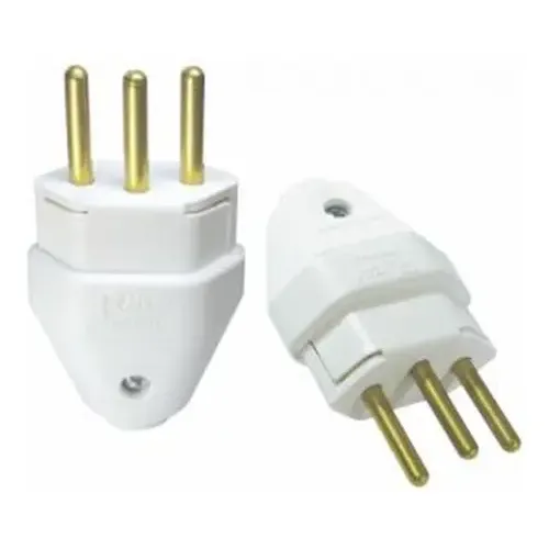 PINO MACHO BRANCO 10A 2 POLOS+TERRA  RADIAL